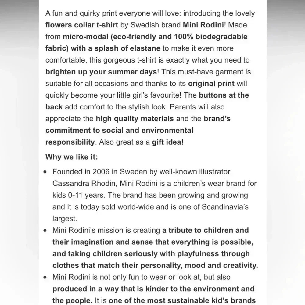 Mini Rodini 68/74 4-9Mo Daisy Collar
S/S - Picture 7 of 7